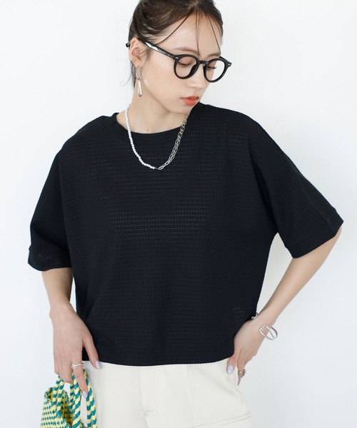 GeeRA（ジーラ）の「前後2WAYカシュクールトップス（Tシャツ/カットソー・レディース・ブラック/アイボリー・LARGE/MEDIUM）」の12枚目の写真