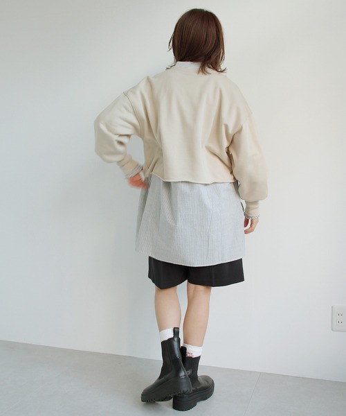 Crisp（クリスプ）の「"cheerful"ショートスウェット（スウェット・レディース・ネイビー/アイボリー・FREE）」の6枚目の写真