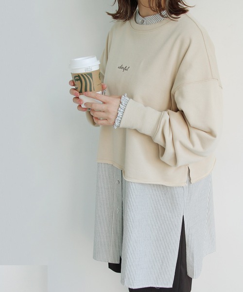 Crisp（クリスプ）の「"cheerful"ショートスウェット（スウェット・レディース・ネイビー/アイボリー・FREE）」の9枚目の写真