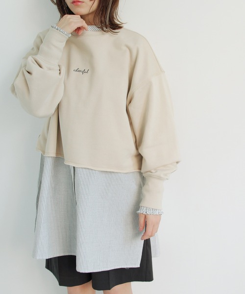Crisp（クリスプ）の「"cheerful"ショートスウェット（スウェット・レディース・ネイビー/アイボリー・FREE）」の12枚目の写真
