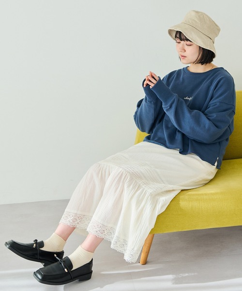 Crisp（クリスプ）の「"cheerful"ショートスウェット（スウェット・レディース・ネイビー/アイボリー・FREE）」の4枚目の写真