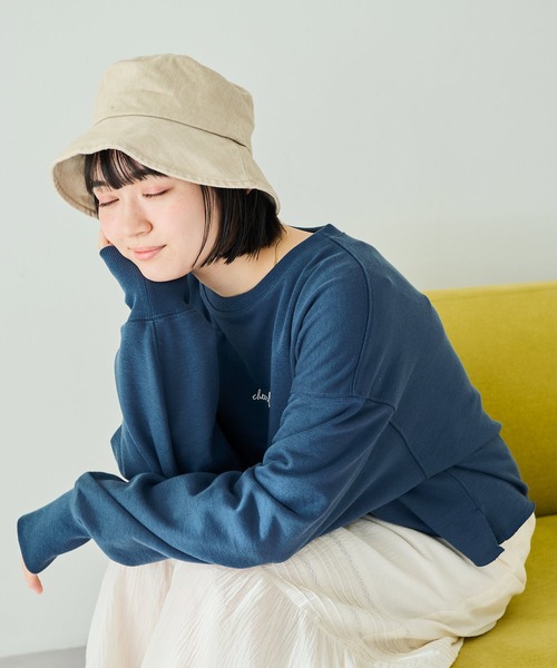 Crisp（クリスプ）の「"cheerful"ショートスウェット（スウェット・レディース・ネイビー/アイボリー・FREE）」の10枚目の写真