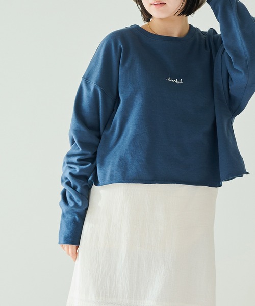 Crisp（クリスプ）の「"cheerful"ショートスウェット（スウェット・レディース・ネイビー/アイボリー・FREE）」の17枚目の写真