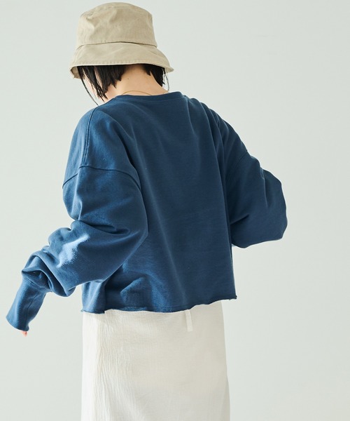 Crisp（クリスプ）の「"cheerful"ショートスウェット（スウェット・レディース・ネイビー/アイボリー・FREE）」の14枚目の写真