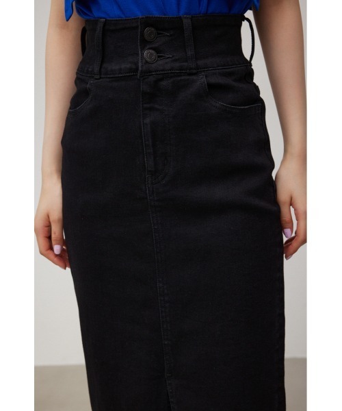 AZUL by moussy(アズールバイマウジー)の「HIGH WAIST SLIT DENIM SKⅢ/ハイウエストスリットデニムスカートⅢ(デニムスカート・レディース・ブラック/ダークブルー/ライトブルー・X-SMALL/MEDIUM/LARGE/SMALL)」の9枚目の写真