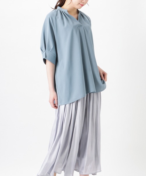 NAVY（ネイビー）の「とろみタックスキッパーシャツ ブラウス（シャツ/ブラウス・レディース・オレンジ/ブルー/ホワイト・フリー）」の16枚目の写真