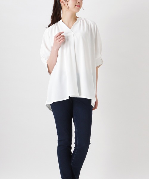 NAVY（ネイビー）の「とろみタックスキッパーシャツ ブラウス（シャツ/ブラウス・レディース・オレンジ/ブルー/ホワイト・フリー）」の14枚目の写真