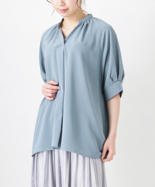 NAVY（ネイビー）の「とろみタックスキッパーシャツ ブラウス（シャツ/ブラウス・レディース・オレンジ/ブルー/ホワイト・フリー）」の9枚目の写真