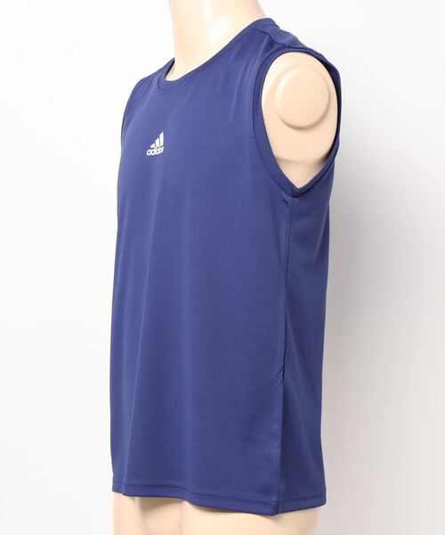 adidas(アディダス)の「adidas/アディダス メッシュスリーブレス ワンポイントロゴ 吸汗速乾(その他アンダーウェア/インナー・メンズ・ネイビー/ブラック/カーキ・LARGE/MEDIUM)」の4枚目の写真