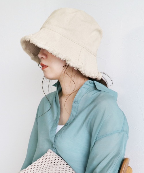 reca（レカ）の「ダメージバケットハット（ハット・レディース・ブラック/キナリ・ONE SIZE）」の2枚目の写真