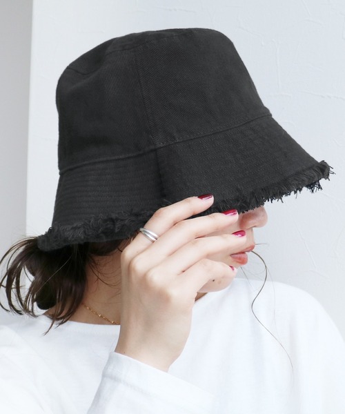 reca（レカ）の「ダメージバケットハット（ハット・レディース・ブラック/キナリ・ONE SIZE）」の20枚目の写真
