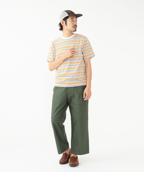 BEAMS PLUS(ビームスプラス)の「BEAMS PLUS / マルチカラー ホリゾンタルストライプ ポケットTシャツ(Tシャツ/カットソー・メンズ・チャコールグレー/オフホワイト/ブルー/ブラウン/グリーン/ネイビー・XL/S/L/M)」の12枚目の写真