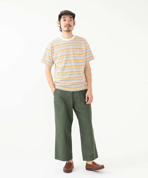 BEAMS PLUS(ビームスプラス)の「BEAMS PLUS / マルチカラー ホリゾンタルストライプ ポケットTシャツ(Tシャツ/カットソー・メンズ・チャコールグレー/オフホワイト/ブルー/ブラウン/グリーン/ネイビー・XL/S/L/M)」の13枚目の写真