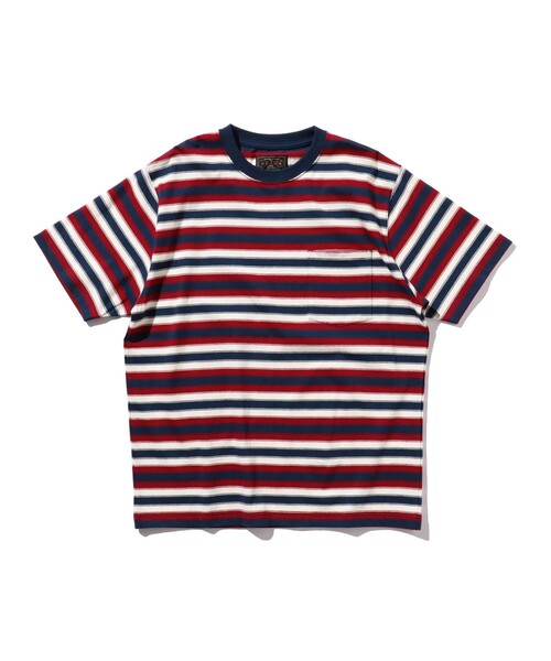 BEAMS PLUS(ビームスプラス)の「BEAMS PLUS / マルチカラー ホリゾンタルストライプ ポケットTシャツ(Tシャツ/カットソー・メンズ・チャコールグレー/オフホワイト/ブルー/ブラウン/グリーン/ネイビー・XL/S/L/M)」の11枚目の写真
