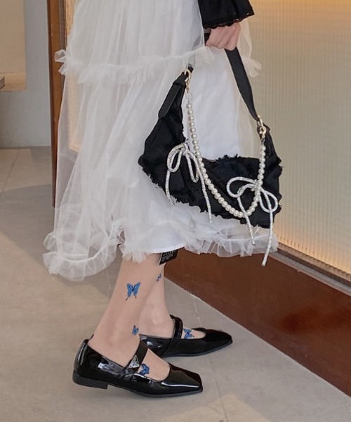 Vipoa（ヴィポア）の「Butterfly Print Sheer Tights（タイツ/ストッキング・レディース・ホワイト/ベージュ/ブラック・FREE）」の10枚目の写真