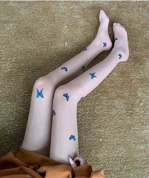 Vipoa（ヴィポア）の「Butterfly Print Sheer Tights（タイツ/ストッキング・レディース・ホワイト/ベージュ/ブラック・FREE）」の13枚目の写真