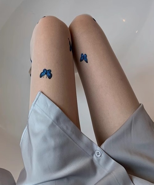 Vipoa（ヴィポア）の「Butterfly Print Sheer Tights（タイツ/ストッキング・レディース・ホワイト/ベージュ/ブラック・FREE）」の21枚目の写真