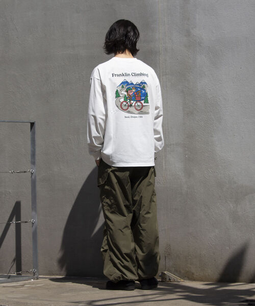 Franklin Climbing(フランクリンクライミング)の「【Franklin Climbing】サイクリンググラフィックプリントテックロンT(Tシャツ/カットソー・メンズ・チャコールグレー/オフホワイト/ライトパープル・M/L)」の7枚目の写真