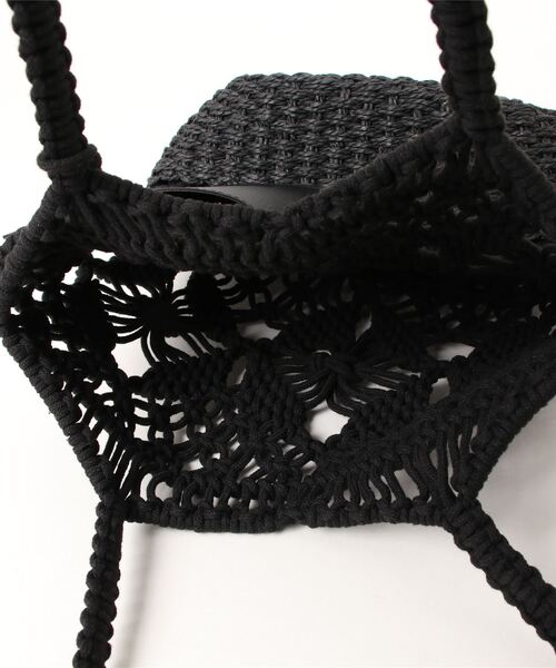 ROOTOTE（ルートート）の「ルートート/幾何学編み トートバッグ LT.デリ.マクラメ-B（かごバッグ・レディース・ブラック/ベージュ/グレー/ピンク・FREE）」の7枚目の写真