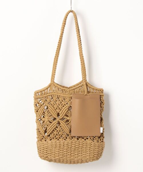 ROOTOTE（ルートート）の「ルートート/幾何学編み トートバッグ LT.デリ.マクラメ-B（かごバッグ・レディース・ブラック/ベージュ/グレー/ピンク・FREE）」の13枚目の写真