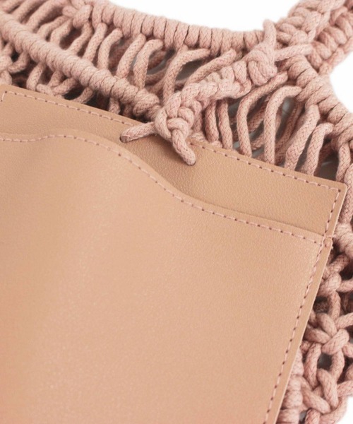 ROOTOTE（ルートート）の「ルートート/幾何学編み トートバッグ LT.デリ.マクラメ-B（かごバッグ・レディース・ブラック/ベージュ/グレー/ピンク・FREE）」の14枚目の写真