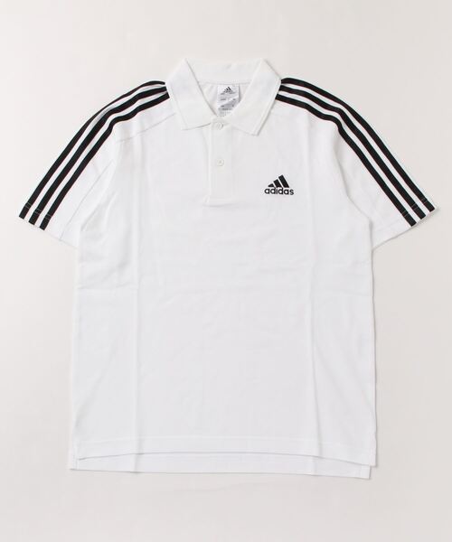 adidas(アディダス)の「アディダス adidas エッセンシャルズ ピケ スモールロゴ刺しゅう スリーストライプスポロシャツ(ポロシャツ・メンズ・ネイビー/ホワイト/ブラック・M/3L/L/LL/S)」の2枚目の写真