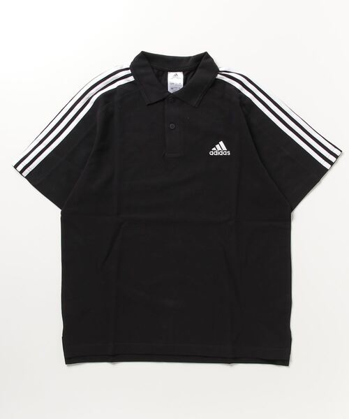 adidas(アディダス)の「アディダス adidas エッセンシャルズ ピケ スモールロゴ刺しゅう スリーストライプスポロシャツ(ポロシャツ・メンズ・ネイビー/ホワイト/ブラック・M/3L/L/LL/S)」の3枚目の写真