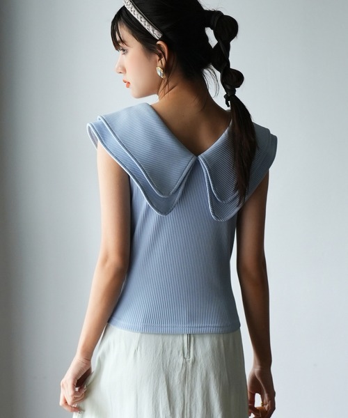MaxMaraグループ ふわふわシルクシフォン立体フリル袖カットソー somari imaginationフリルカットソー [品番：MITW0018296
