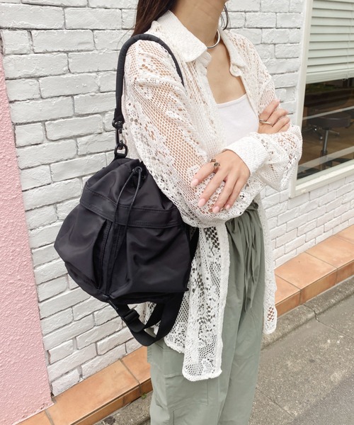 MYMOOD.（マイムード）の「2WAYミリタリー巾着ショルダーバッグ（ショルダーバッグ・レディース・カーキ/アイボリー/ブラック・FREE）」の12枚目の写真