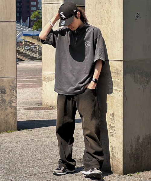 kutir（クティール）の「ピグメントダイスロゴハーフジップ（Tシャツ/カットソー・メンズ・スミクロ/ライトブルー/カーキ・MEDIUM/LARGE）」の15枚目の写真