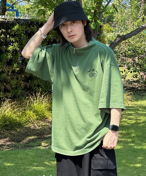 kutir（クティール）の「ピグメントダイスロゴハーフジップ（Tシャツ/カットソー・メンズ・スミクロ/ライトブルー/カーキ・MEDIUM/LARGE）」の16枚目の写真