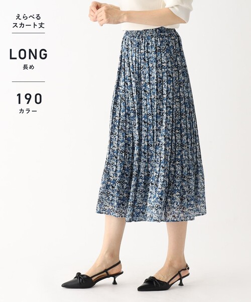 index(インデックス)の「◆≪選べる丈≫ キカ柄・花柄 プリーツスカート【イージーケア/洗濯機で洗い可】(スカート・レディース・ブラック系/ライトグレー系6/ライトグレー系/サックスブルー系/ブラック系6/サックスブルー系6・00)」の5枚目の写真