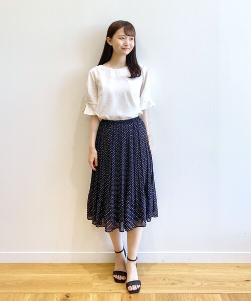 index(インデックス)の「◆≪選べる丈≫ キカ柄・花柄 プリーツスカート【イージーケア/洗濯機で洗い可】(スカート・レディース・ブラック系/ライトグレー系6/ライトグレー系/サックスブルー系/ブラック系6/サックスブルー系6・00)」の7枚目の写真