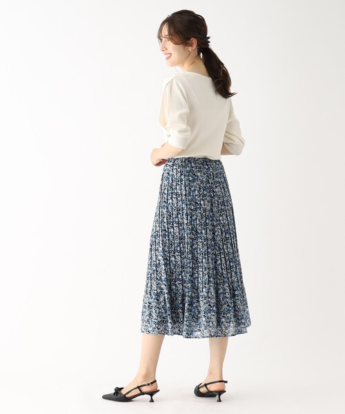 index(インデックス)の「◆≪選べる丈≫ キカ柄・花柄 プリーツスカート【イージーケア/洗濯機で洗い可】(スカート・レディース・ブラック系/ライトグレー系6/ライトグレー系/サックスブルー系/ブラック系6/サックスブルー系6・00)」の9枚目の写真