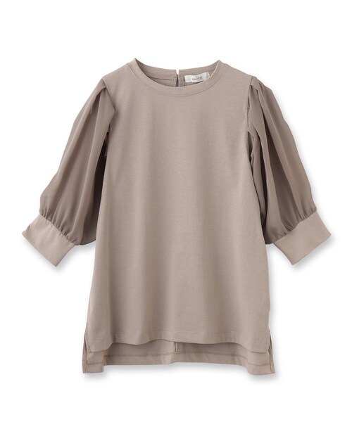 GALLEST（ギャレスト）の「シアースリーブTシャツ（Tシャツ/カットソー・レディース・ブラック/ライトベージュ/ホワイト系・05/34/38）」の9枚目の写真