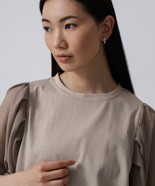 GALLEST（ギャレスト）の「シアースリーブTシャツ（Tシャツ/カットソー・レディース・ブラック/ライトベージュ/ホワイト系・05/34/38）」の13枚目の写真