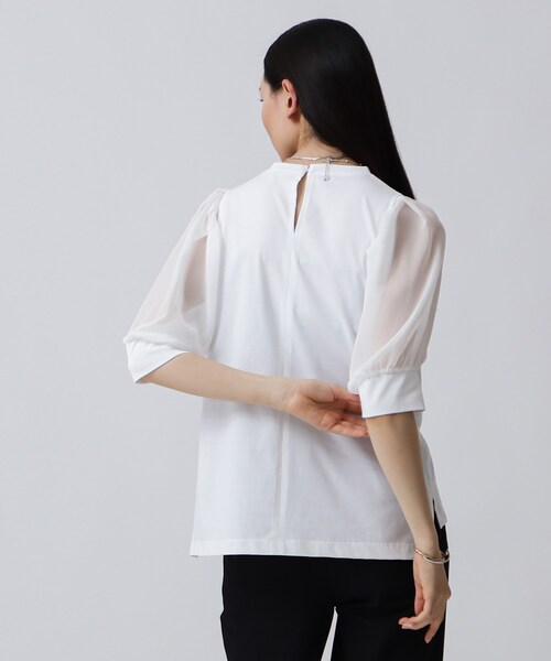 GALLEST（ギャレスト）の「シアースリーブTシャツ（Tシャツ/カットソー・レディース・ブラック/ライトベージュ/ホワイト系・05/34/38）」の20枚目の写真