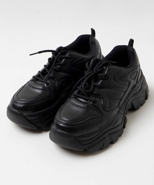 WEGO(ウィゴー)の「WEGO/厚底ダッドスニーカー(スニーカー・レディース・ブラック/ホワイト・MEDIUM/LARGE)」の9枚目の写真
