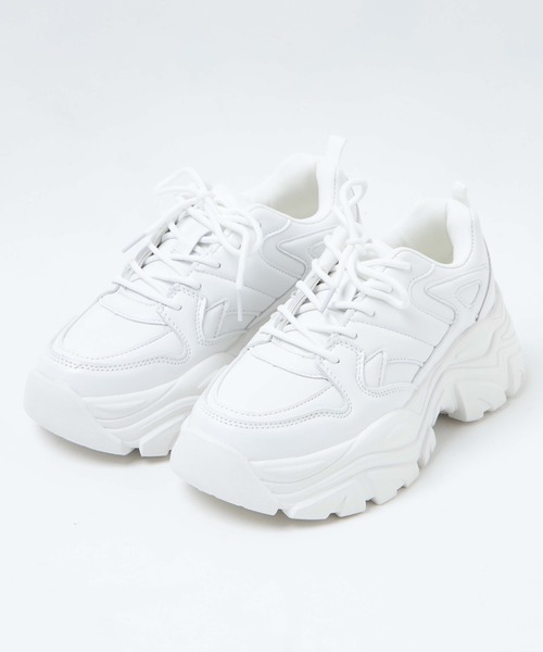 WEGO(ウィゴー)の「WEGO/厚底ダッドスニーカー(スニーカー・レディース・ブラック/ホワイト・MEDIUM/LARGE)」の12枚目の写真