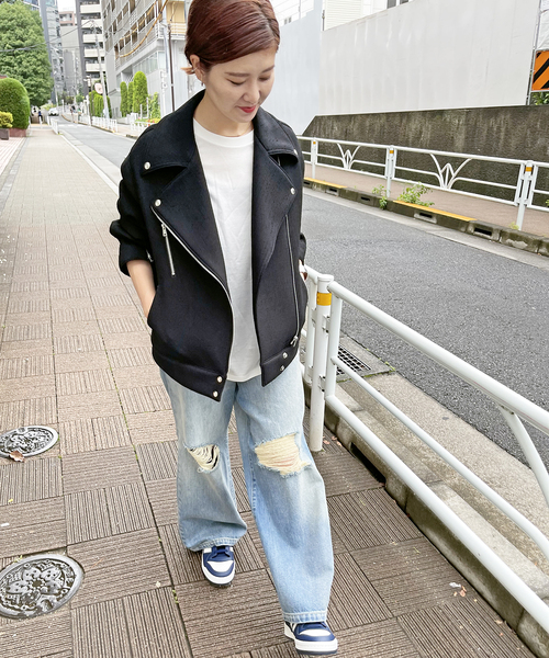 Spick & Span(スピックアンドスパン)の「ボンディングツイードライダースジャケット(ライダースジャケット・レディース・ブラック/マルチ・FREE)」の14枚目の写真