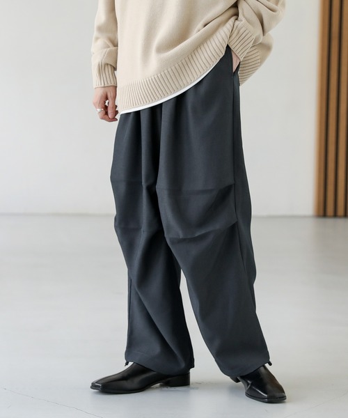 セール】2wayパラシュートドレープスラックスパンツ（スラックス