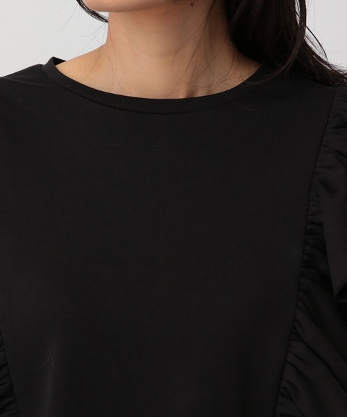 A part by（アパートバイ）の「フリルスリーブノースリーブ（Tシャツ/カットソー・レディース・ブルー系その他5/ブラック/オフホワイト・FREE）」の5枚目の写真
