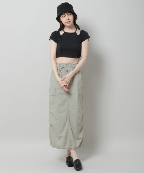 3.3 Field Trip （3.3フィールドトリップ）の「3.3 Field Trip／カットアウトTOPS 2970123（Tシャツ/カットソー・レディース・ブラック/カーキ・FREE）」の18枚目の写真
