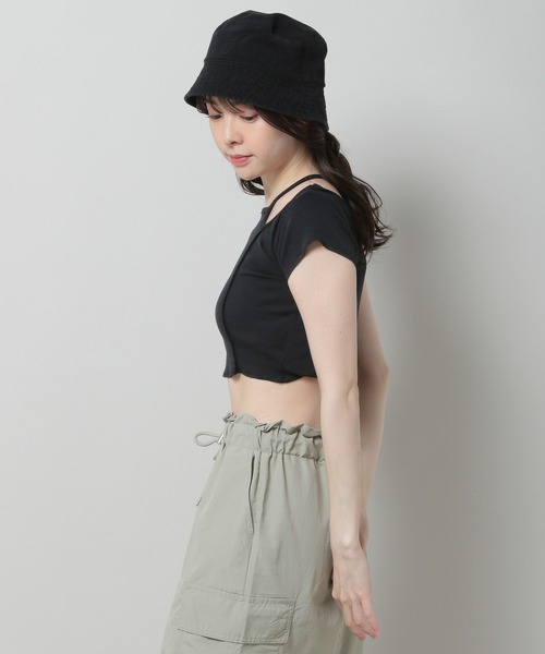 3.3 Field Trip （3.3フィールドトリップ）の「3.3 Field Trip／カットアウトTOPS 2970123（Tシャツ/カットソー・レディース・ブラック/カーキ・FREE）」の21枚目の写真