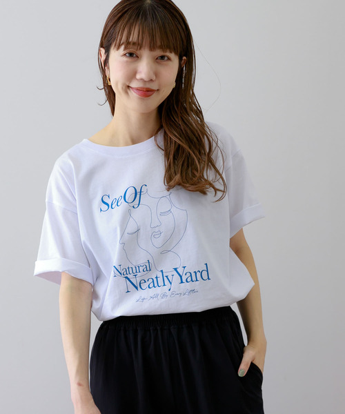 URBAN RESEARCH Sonny Label（アーバンリサーチサニーレーベル）の「ニュアンスアートプリントTシャツ（Tシャツ/カットソー・レディース・チャコールグレー/オフホワイト/ホワイト系その他・FREE）」の2枚目の写真