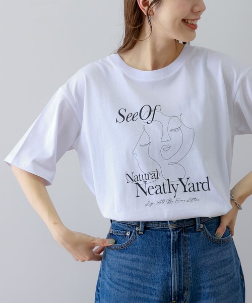 URBAN RESEARCH Sonny Label（アーバンリサーチサニーレーベル）の「ニュアンスアートプリントTシャツ（Tシャツ/カットソー・レディース・チャコールグレー/オフホワイト/ホワイト系その他・FREE）」の4枚目の写真