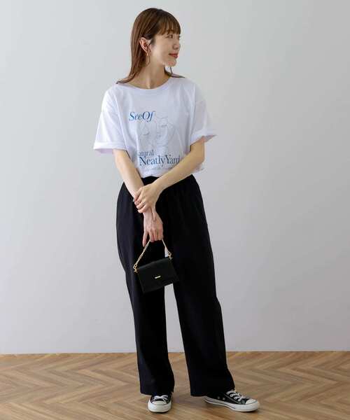 URBAN RESEARCH Sonny Label（アーバンリサーチサニーレーベル）の「ニュアンスアートプリントTシャツ（Tシャツ/カットソー・レディース・チャコールグレー/オフホワイト/ホワイト系その他・FREE）」の21枚目の写真