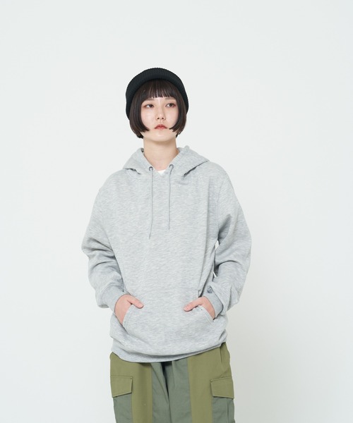CORISCO（コリスコ）の「裏起毛無地プルパーカー(M1)（パーカー・メンズ・グレー/ブラック/オートミール/ネイビー/ダークグリーン・LARGE/MEDIUM/X-LARGE）」の3枚目の写真
