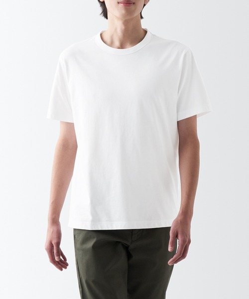 無印良品(ムジルシリョウヒン)の「【ZOZO限定ワッペン付】天竺編みクルーネック半袖Tシャツ(Tシャツ/カットソー・メンズ・ホワイト系その他/ホワイト系その他2/ホワイト系その他3・S/M/XS/XL/L)」の4枚目の写真