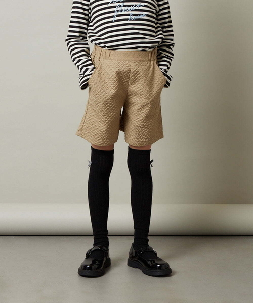 a.v.v（アーヴェヴェ）の「[140-150]【セットアップ対応】フクレショートパンツ（その他パンツ・キッズ・ベージュ/ブラック・140/150）」の4枚目の写真